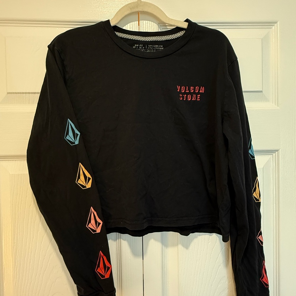 Volcom Black Long Sleeve with Multicolor Logo